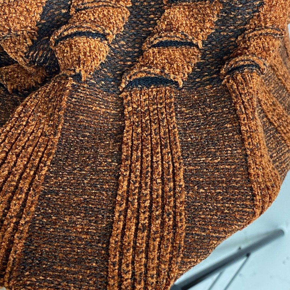 NWT Angel Design by Sabri Ozel rust brown black turtle neck chenille sweater XL - Picture 5 of 12